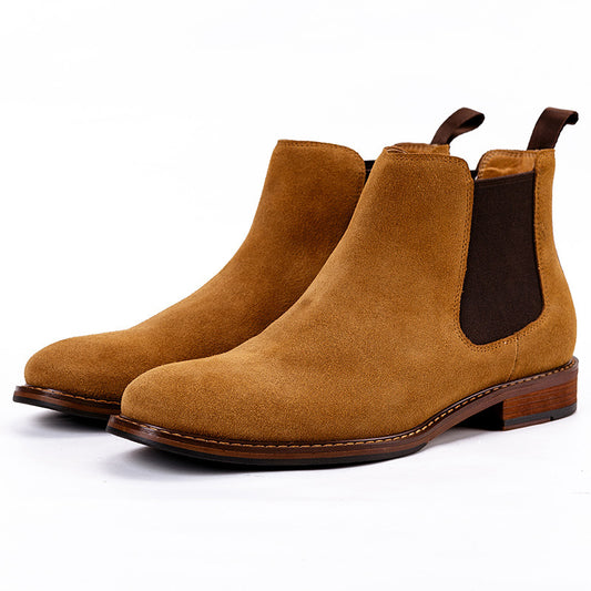 Frosted Leather Chelsea Boots