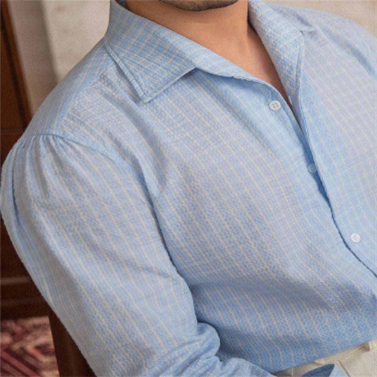 Seersucker Breathable Button Down