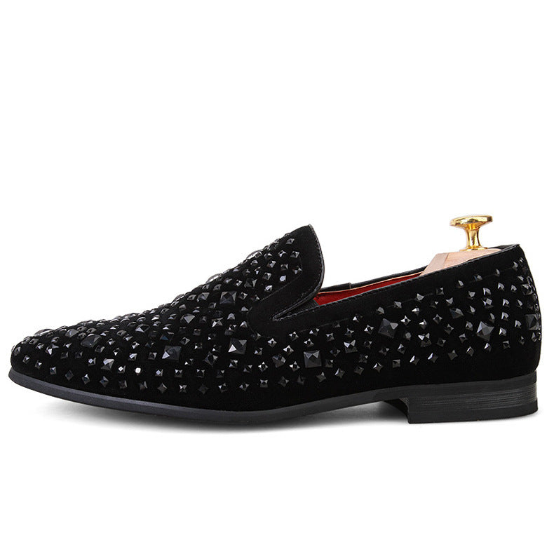 Spiked Suede Slip-On Dress Shoes