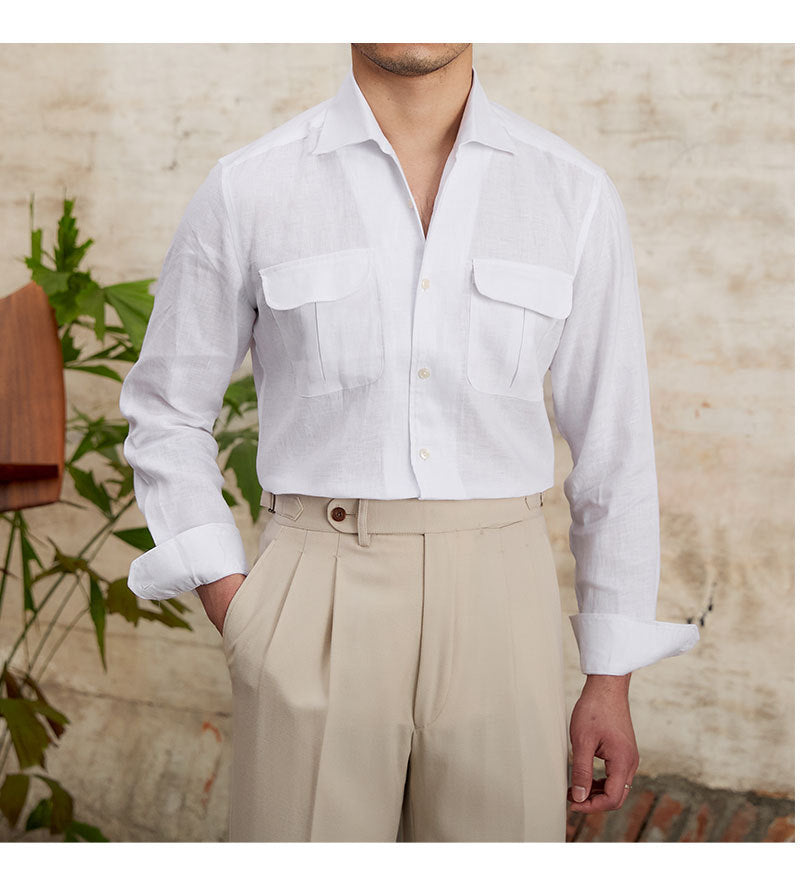 Linen Breathable Long Sleeve Button up