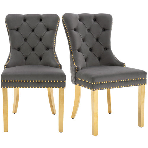 Velvet Metal Leg Dining Chair