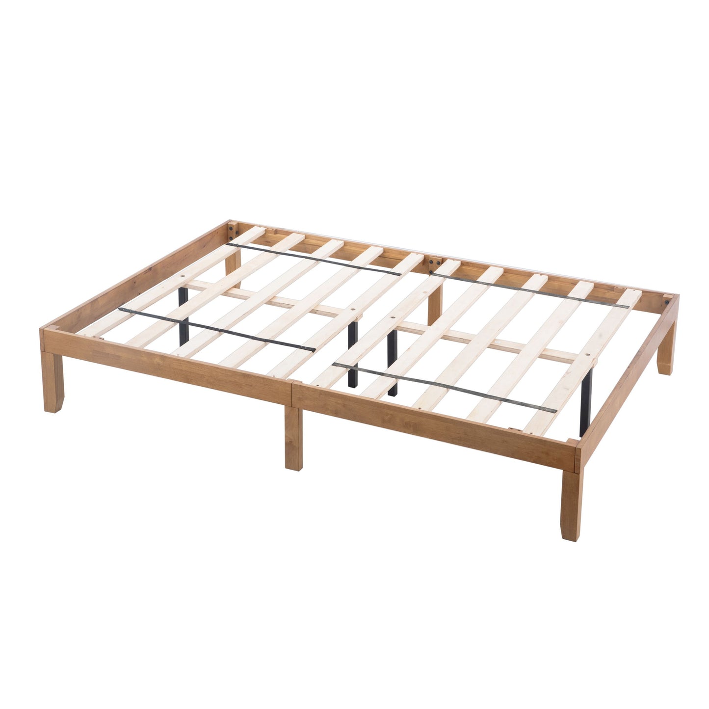 Large Wooden Platform Bed Frame - Queen Size