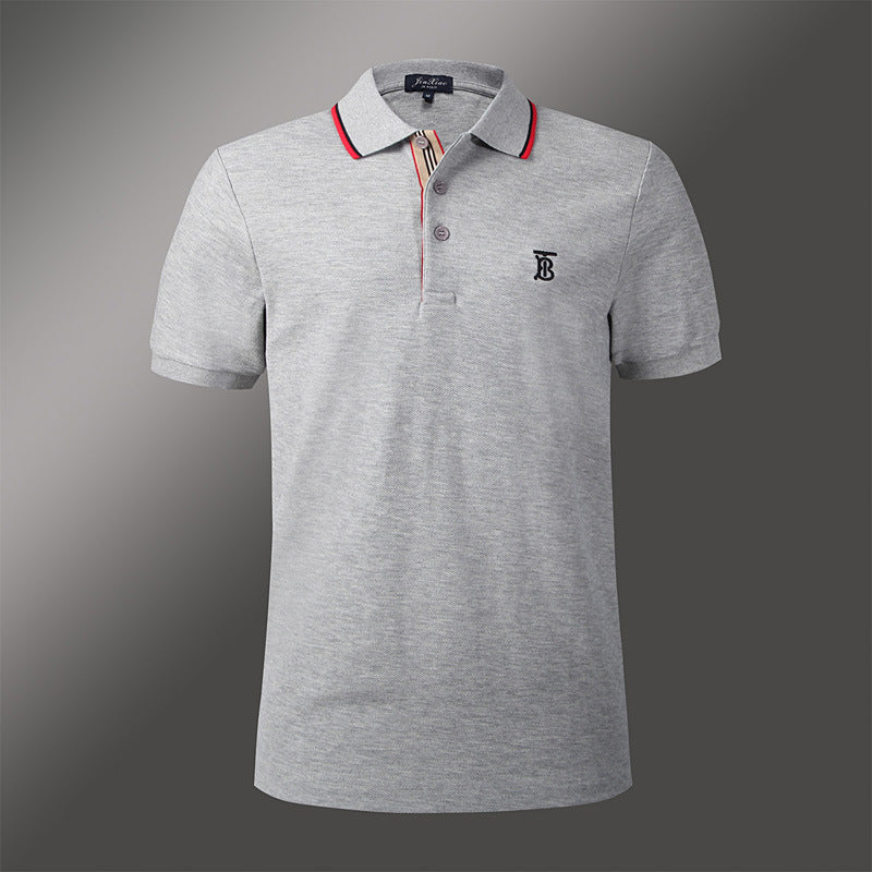 Placket Plaid Short Sleeve Polo