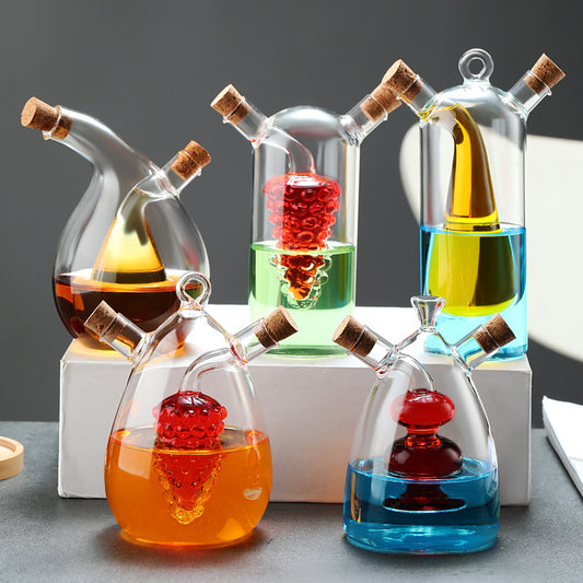Double-layer 2-in-1 Glass Bottles - Oil, Vinegar, Sauce Bottles