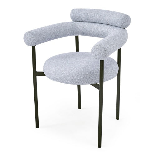 Upholstered Armchair Dining Chairs With Metal Legs Set of 2