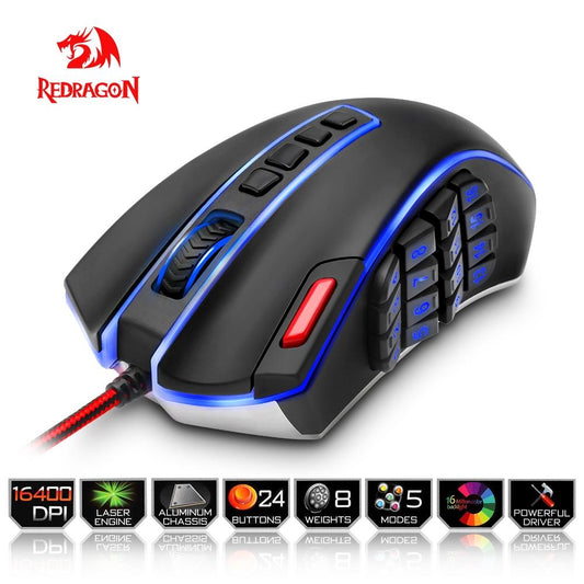 Redragon USB 16400 DPI 24 Button Wired Gaming Mouse