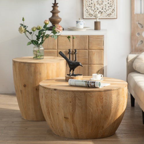 Vintage Bucket Shaped Coffee Table Set