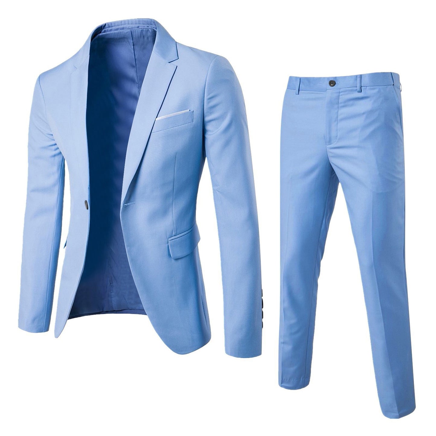 Single Breasted Pocket Square Business Suit