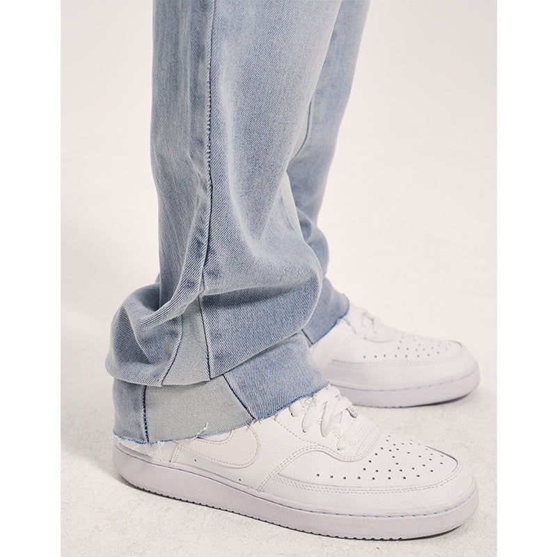 High Street Stitching Contrast Color Jeans