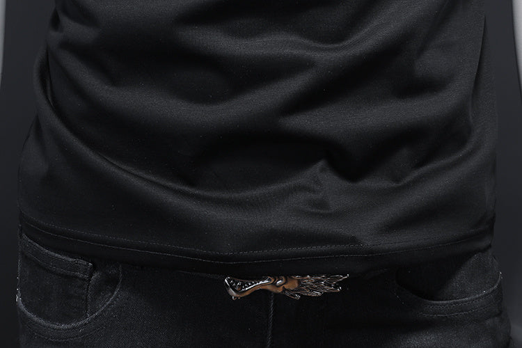 Slim Fit Rhinestone Lion Tee