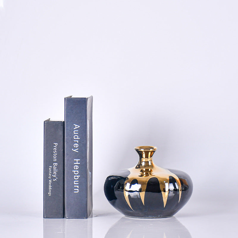 Creative Blue & Gold Modern Ceramic Vase