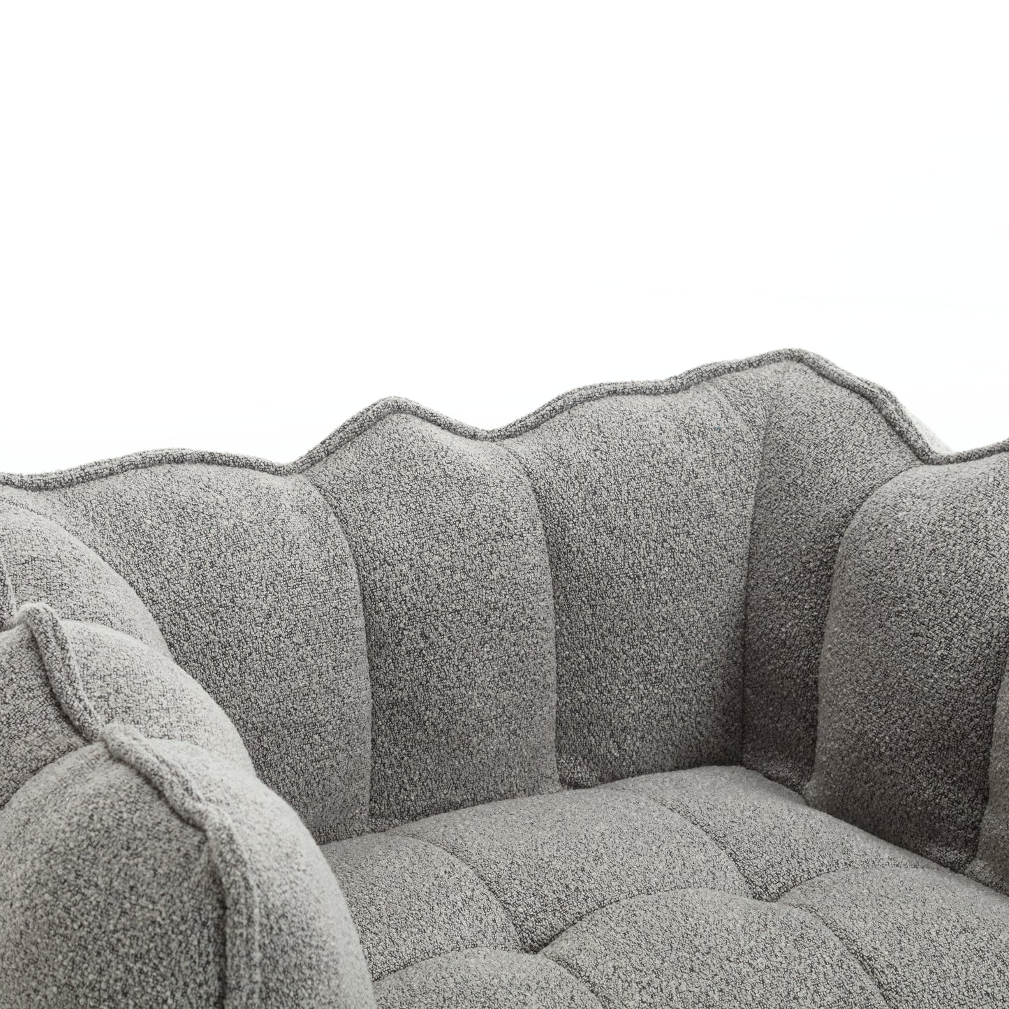 Soft Bean Bag Chair with Footstool - Grey