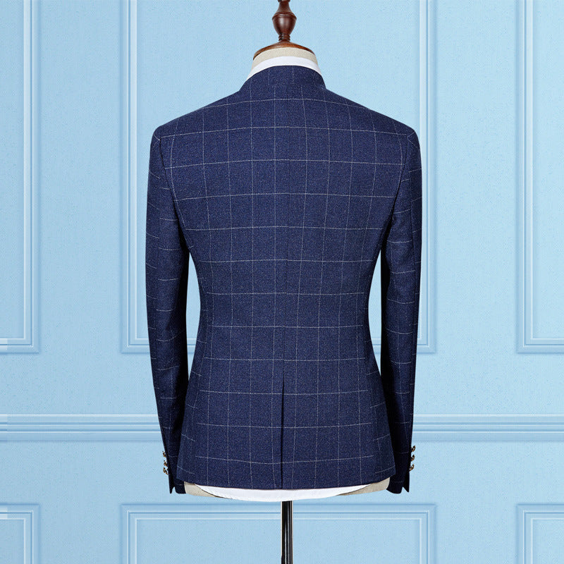 Stand-up Collar Two-Piece Slim Fit Suit