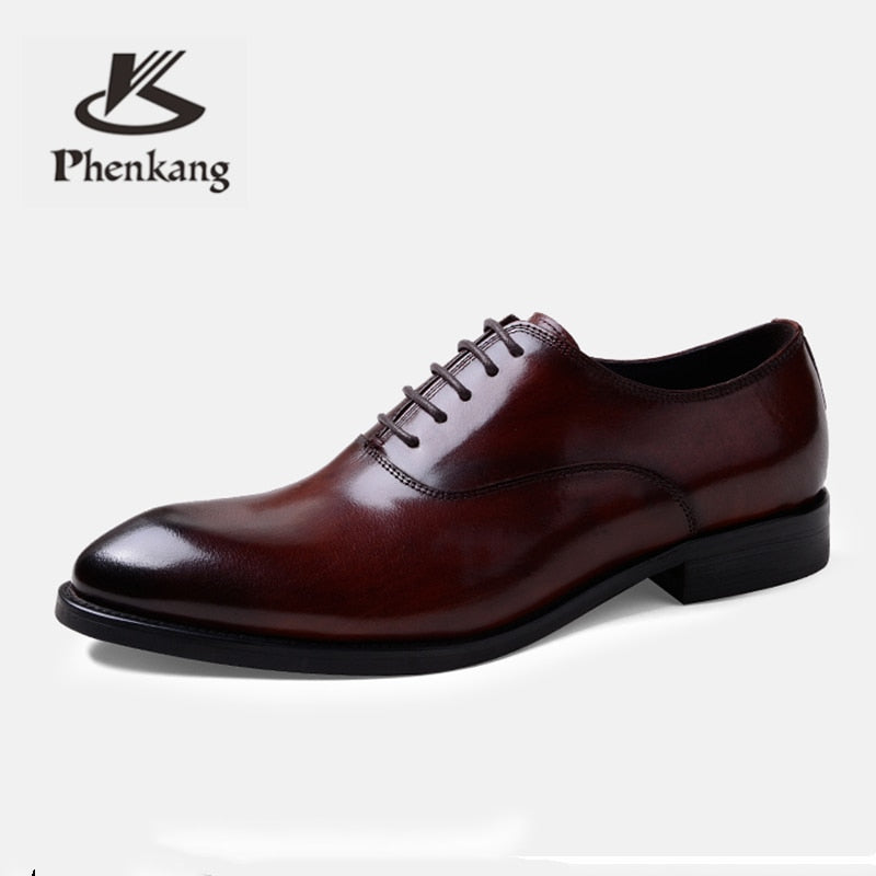 Leather Lace -Up Oxford Dress Shoes