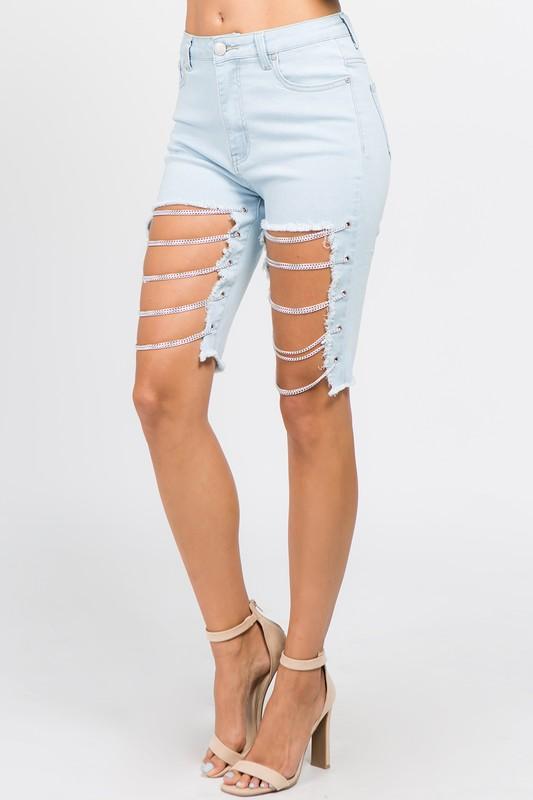 Cutoffs with Chain Bermuda Shorts