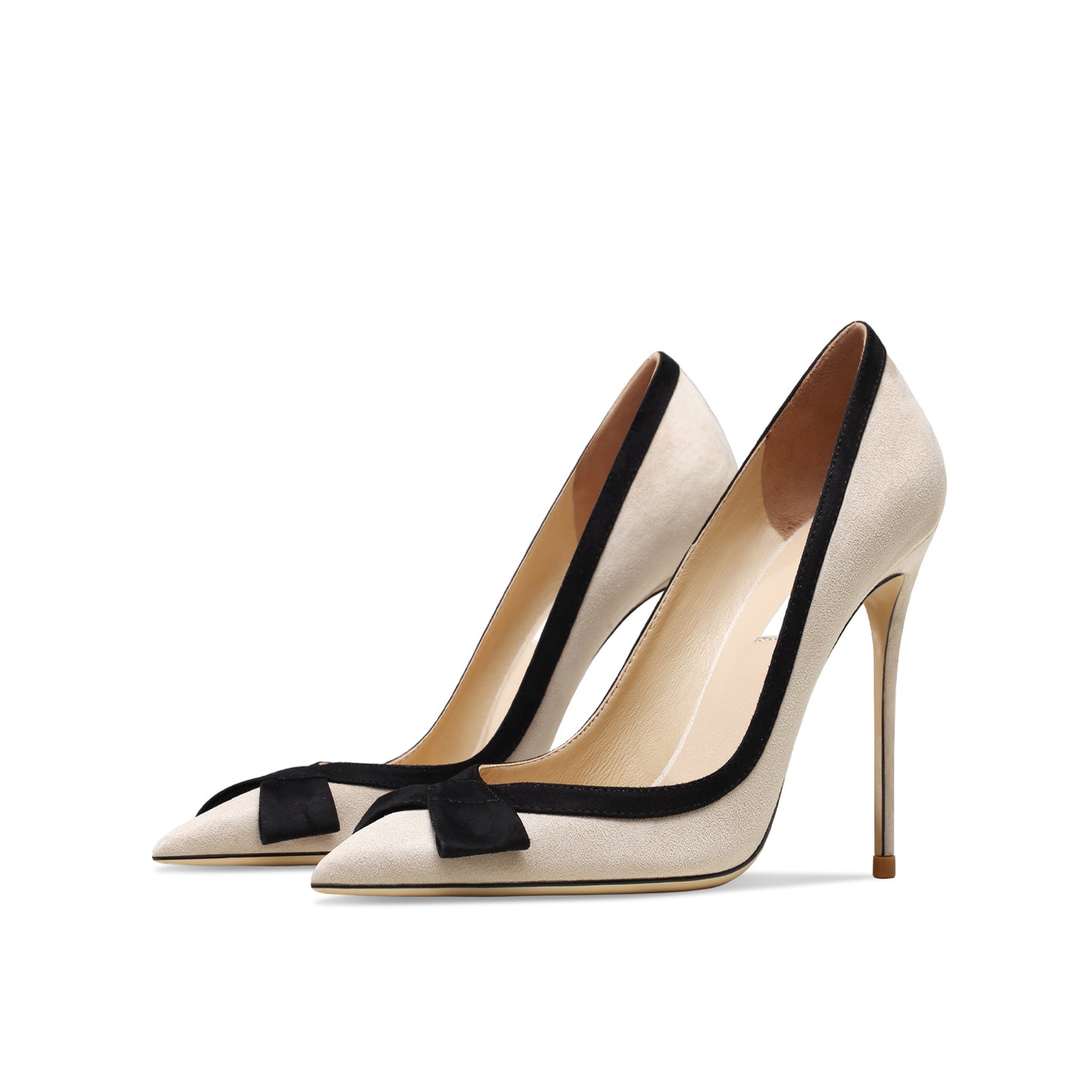 Suede Bowknot High Heels