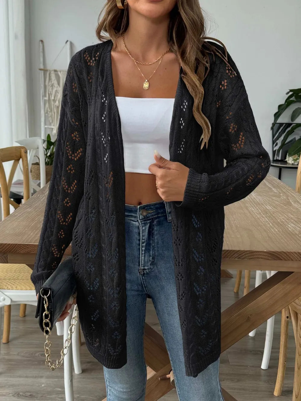 Hollow Woven Sweater without Buttons