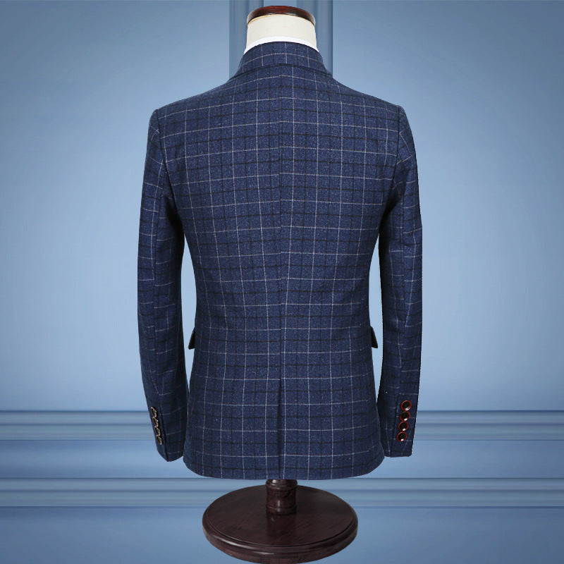Plaid Three-Piece Business Suit