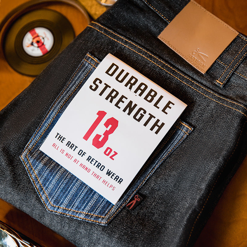 BLACK JEANS Retro Denim Straight Jeans