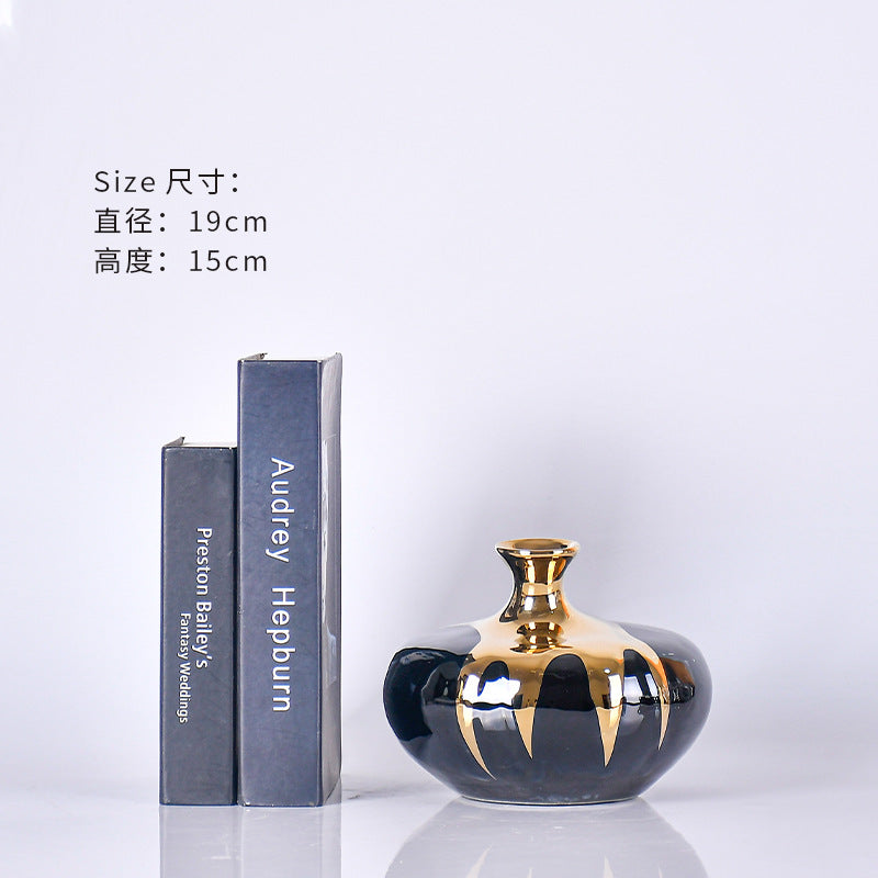 Creative Blue & Gold Modern Ceramic Vase