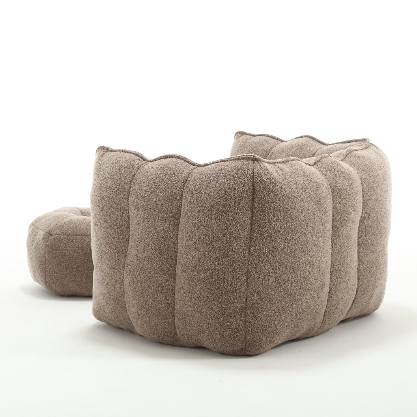 Soft Bean Bag Chair with Footstool - Coffee