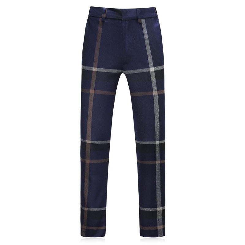 Three-Piece Large Plaid Business Suit