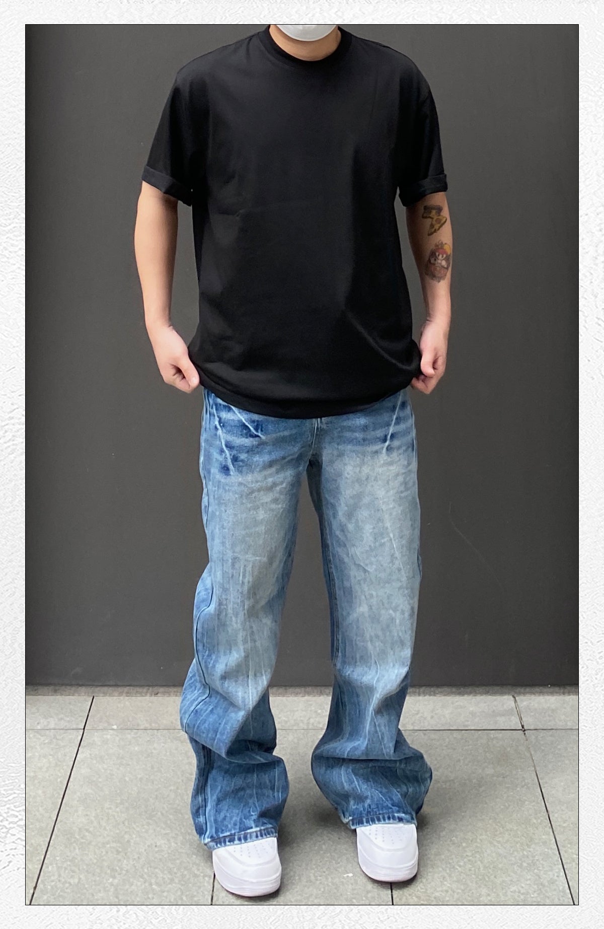 High Street Loose Straight Leg Micro Flared Jeans