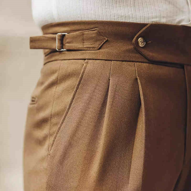 High-waisted Paris Button Straight Leg Pants