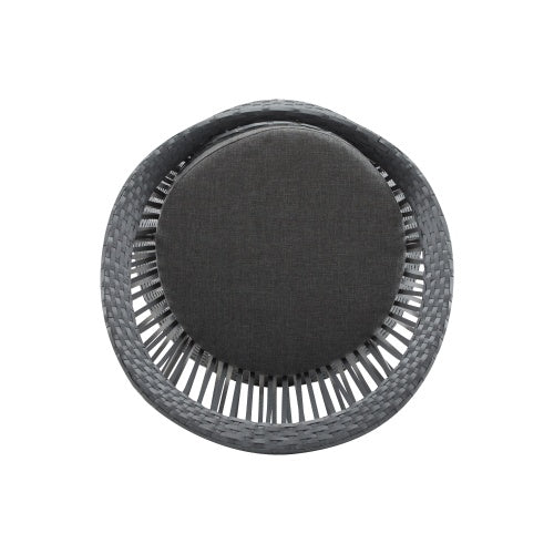 Wicker Lounge Chair With Rattan And Iron Frame