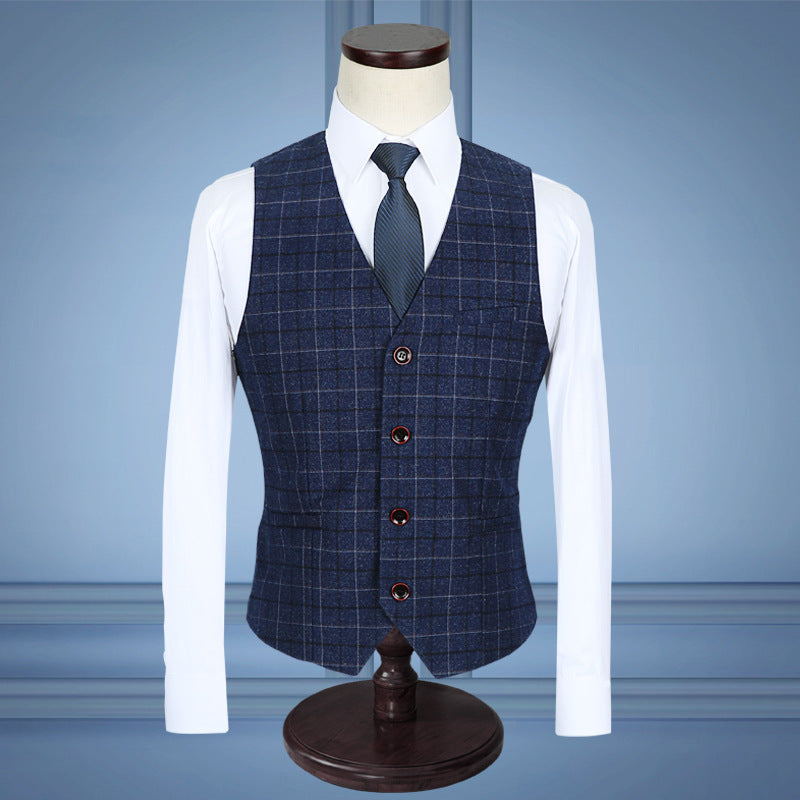 Plaid Three-Piece Business Suit