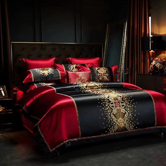 Silk Embroidery Four-piece Bed Set - Full Size