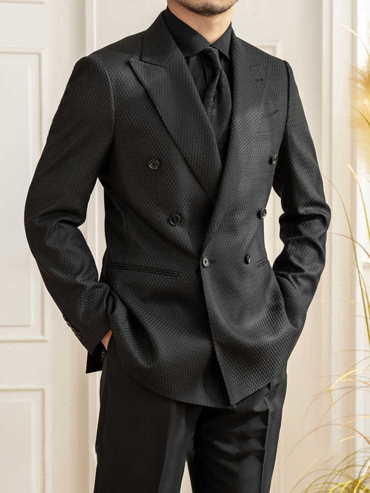 Texture Double Breasted Blazer