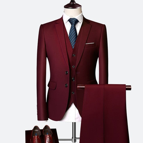 Three-Piece Slim Fit Formal Suit