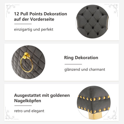 Velvet Metal Leg Dining Chair