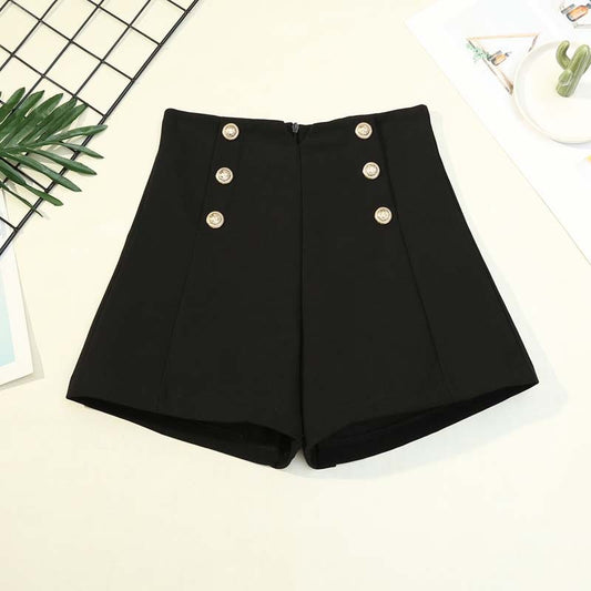 Double Breasted High Waist Shorts