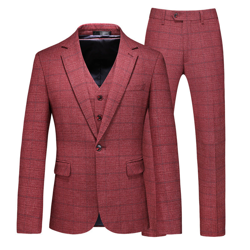Light Plaid Three-Piece Suit