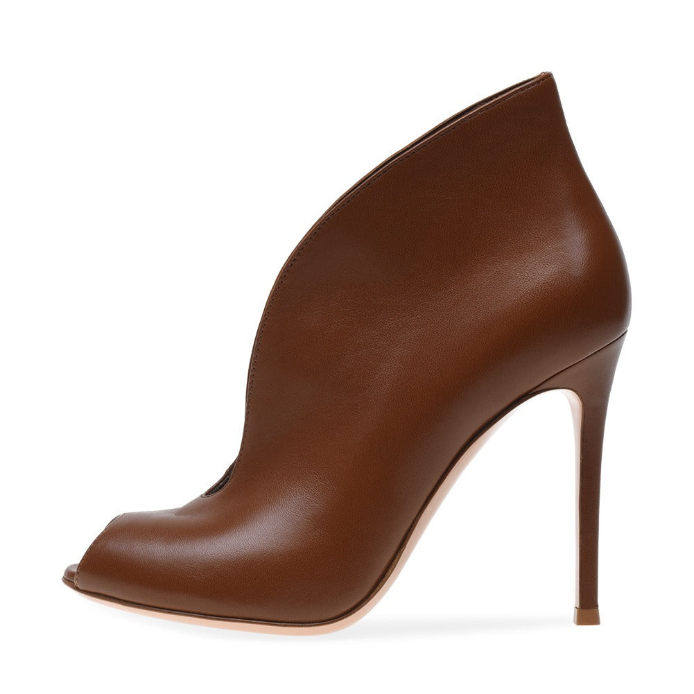 Open Toed Fish Mouth Ankle Boots