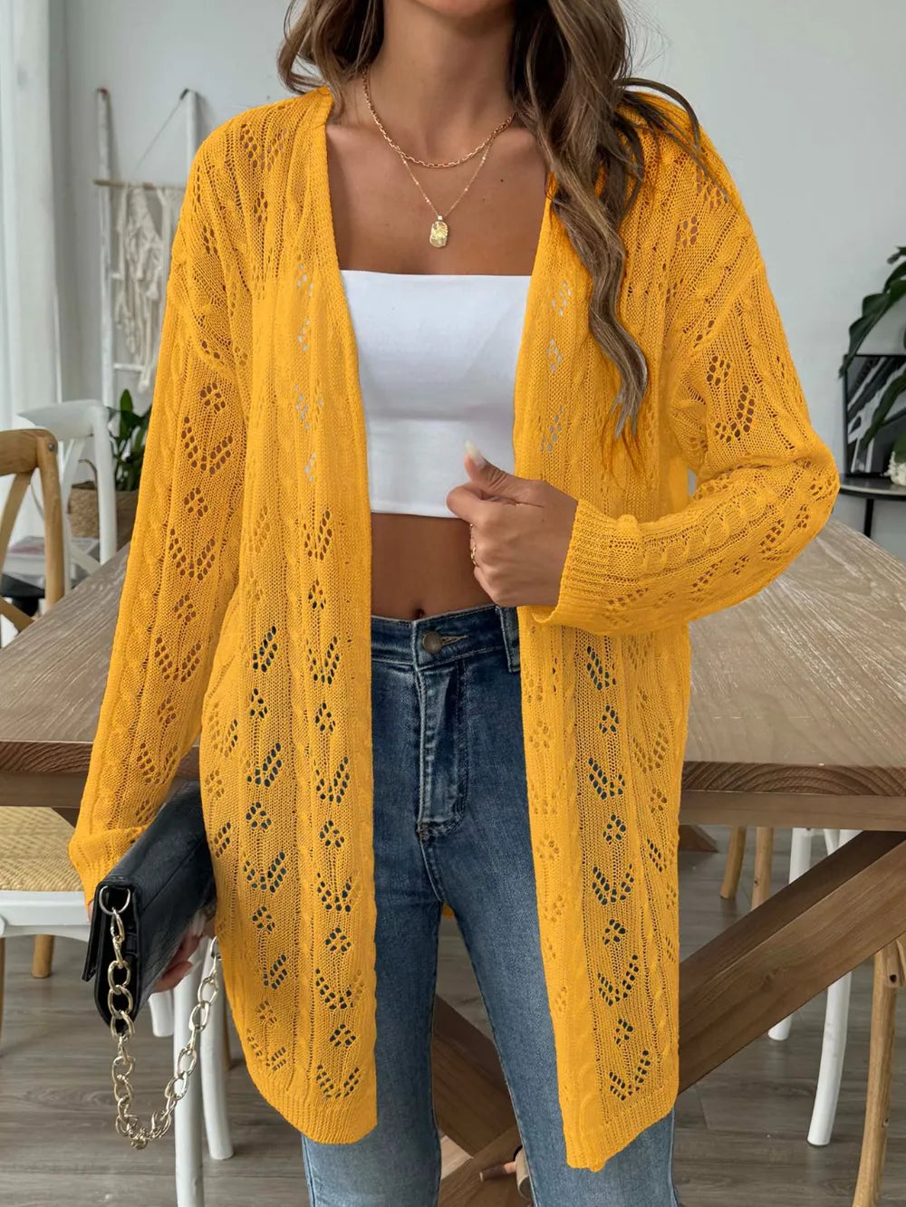 Hollow Woven Sweater without Buttons