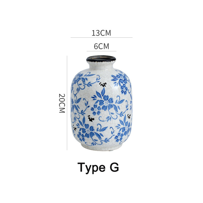 Blue and White Porcelain Ceramic Vase