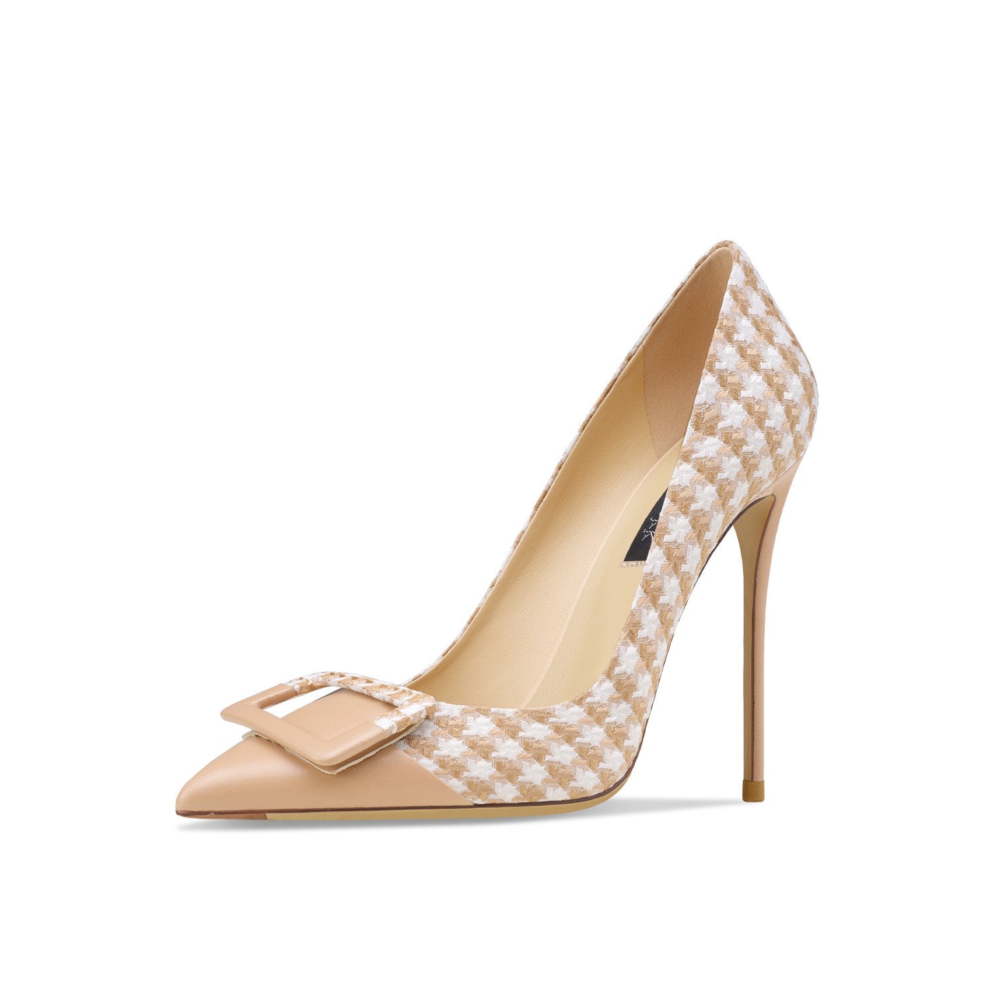 Checkered Thin Heel Pointed Shallow Mouth High Heels