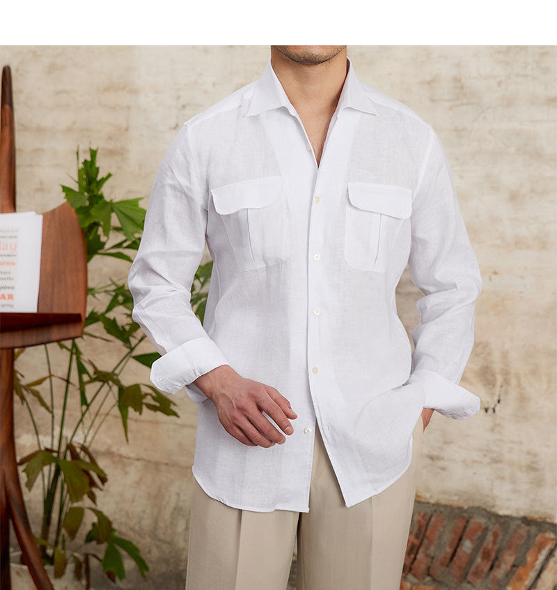 Linen Breathable Long Sleeve Button up