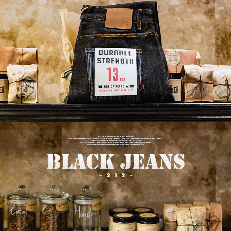 BLACK JEANS Retro Denim Straight Jeans