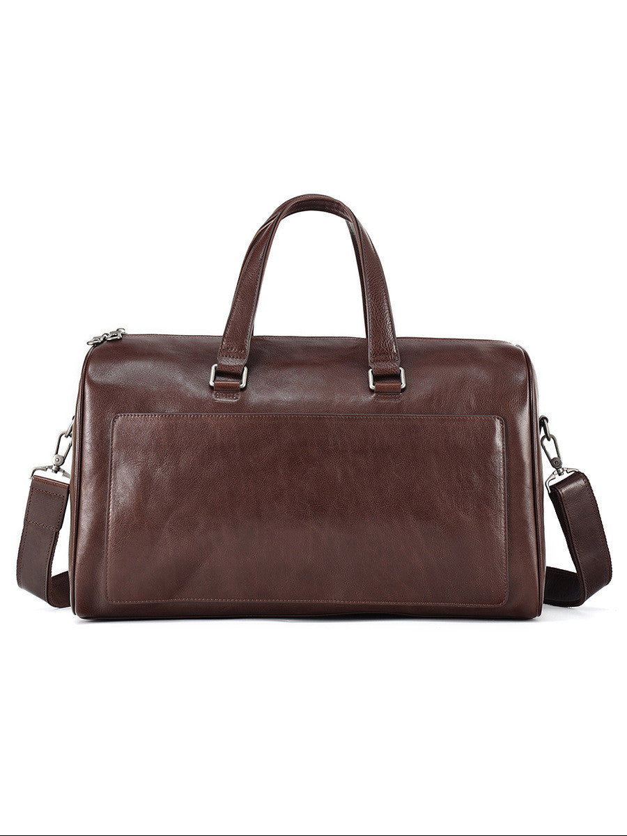 Leather Retro Portable Wheeled Travel Bag