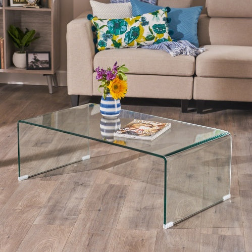 Tempered Bent Glass Coffee Table - US SHIPPING ONLY