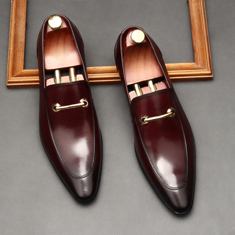 Genuine Leather Pointed Toe Dress Shoes