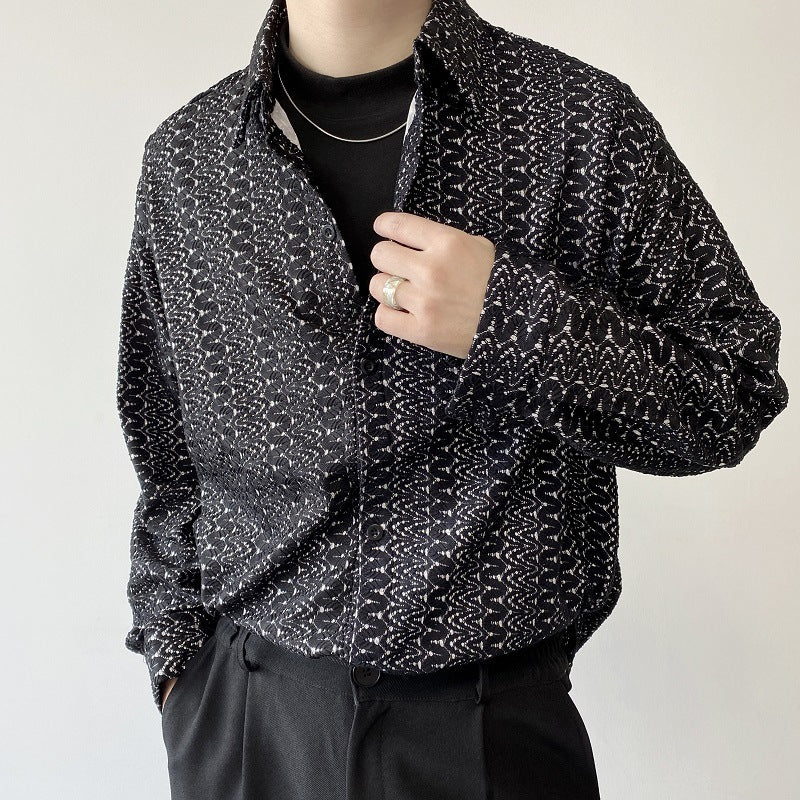 Sequined Long Sleeve Button Down
