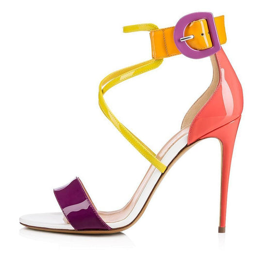 Patent Leather Ankle Strap High Heels