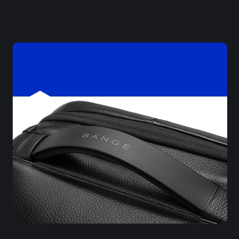 BANGE Leather Waterproof Computer Backpack