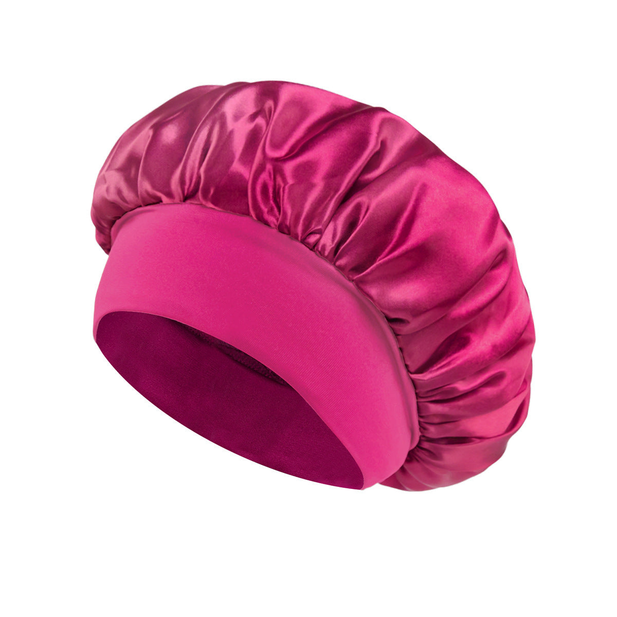 Solid Color Satin Wide Brim Nightcap