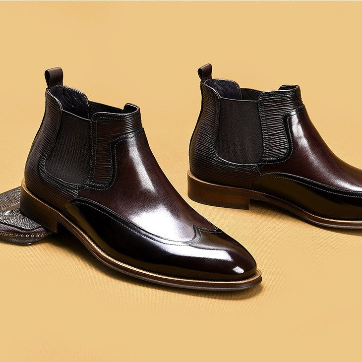Patent Leather English Wing Tip Boots